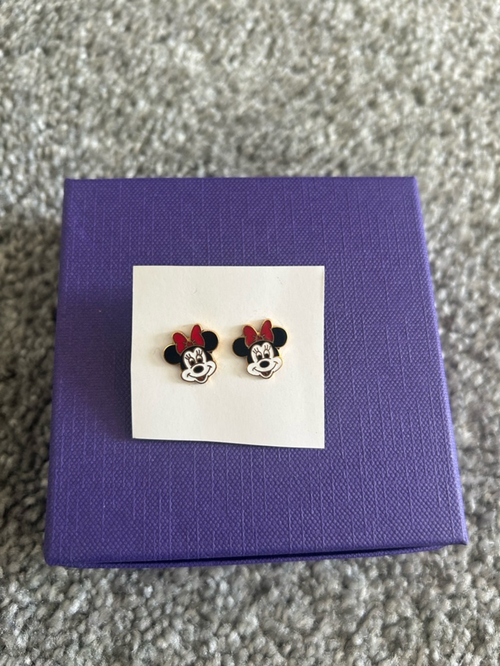 Disney Minnie Mouse Red Bow Stud Earrings for Kids